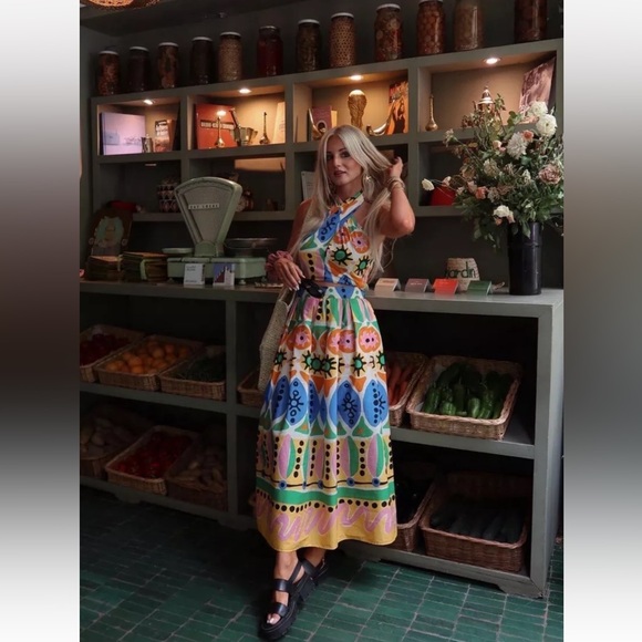 Zara Printed 2pc Co Ord Skirt Set halter top Size Small/Skirt XS NWT - Picture 15 of 15